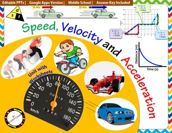 Preview of Speed, Velocity and Acceleration Unit: | Printable and Digital Distance Learning