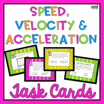 Preview of Speed, Velocity and Acceleration Task Cards {NO PREP}