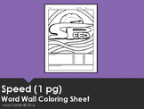 Speed Word Wall Coloring Sheet