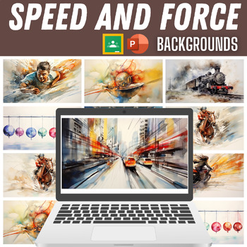 Preview of Speed and Force Backgrounds for Google Slide and PowerPoint 16x9 Slides - Water