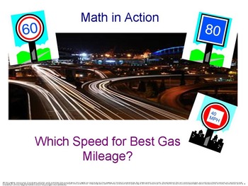 Preview of Which Speed for Best Gas Mileage? Math in Action series.