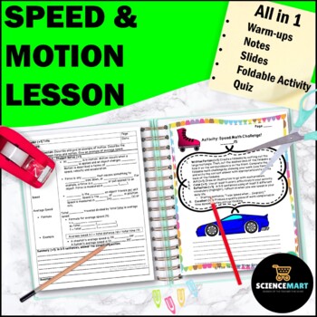 Preview of Speed and Motion Notes, Slides and Activity Guided Reading Force Lesson