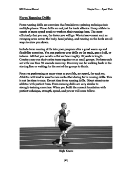 Preview of Speed work and form running drills w/ 2 worksheets (17 pages!)