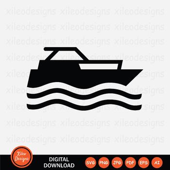 Speed Boat SVG Speed Boat Clipart Motor Boat Svg Yacht Svg 