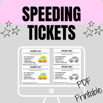 Preview of Speeding Ticket