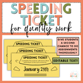 Speeding Ticket | Editable Text | Classroom Management | E