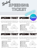 Speeding Ticket For Kids Students - Rush Through Work Redo