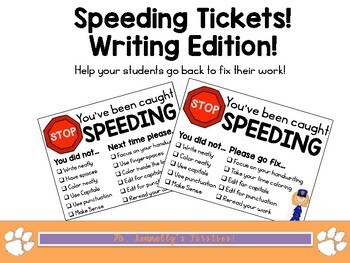 Preview of Speeding Tickets for Writing (Editing Helper)