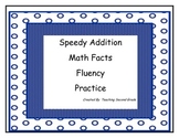 Speedy Addition Math Facts Fluency - Math Tubs Centers Stations