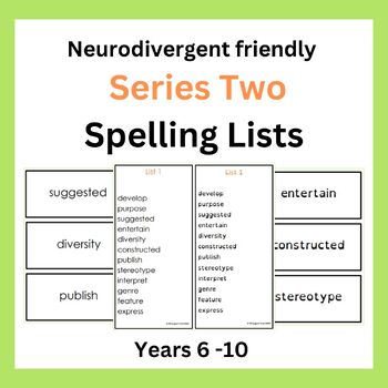 Preview of Spelling Lists - Series Two