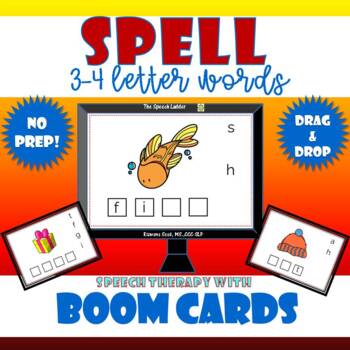 Preview of Spell 3-4 Letter Words: Boom Cards