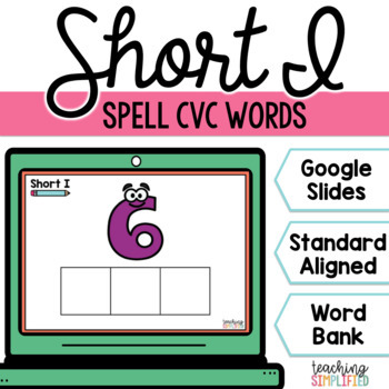Preview of Spell CVC Words Short I Digital Resource for Google Slides