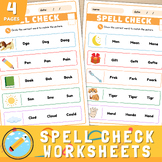 Spell Check Printable Worksheets | Spelling Quiz