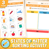 States of Matter Worksheet | solid, liquid, and gas.