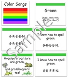 Spell Color Words- Sing Color Word Songs (Piggyback) & Dis