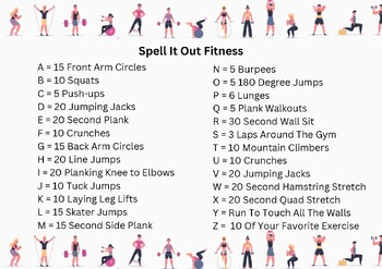 Preview of Spell It Out Fitness