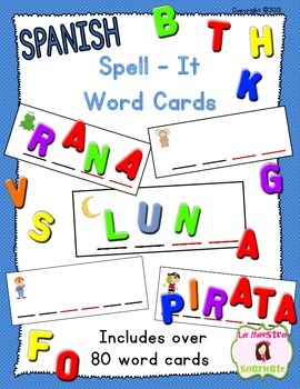Preview of Spell-It Open Syllable Word Cards (Spanish)