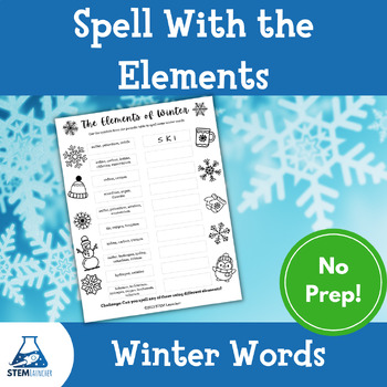 Preview of Spell With the Elements: Winter Chemistry Worksheet