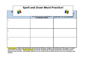 Preview of Spell and Draw Word Practice!