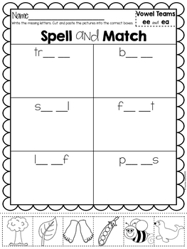 Phonics Cut and Paste Activities - Spell and Match Bundle by Teacher ...