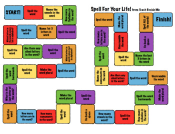 Spell For Your Life- Printable Spelling Game Board - Teach Beside Me