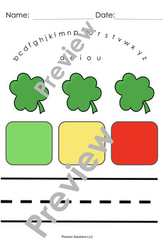Preview of Spell-tacular St. Patrick's: CVC Spelling Mat & Worksheet