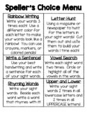 Speller's Choice Menu {great for centers or homework!}