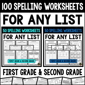 Preview of Spelling Practice for Any List of Words Spelling Homework 1st & 2nd Grade Sheets