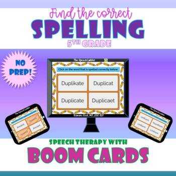 Preview of Spelling 5th Grade: Boom Cards