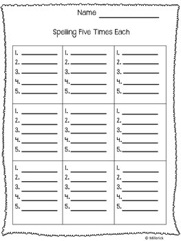 Spelling 5x by It s Miller Time Teachers Pay Teachers
