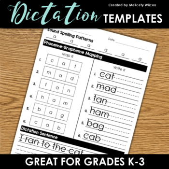 Preview of Spelling Activities Dictation Templates Science of Reading