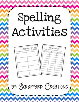 Spelling Activities (Distance Learning) by Scrapyard Creations | TPT