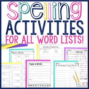 Preview of Spelling Activities For Any Word List Spelling Practice (10, 15, 20 & 25 Words)