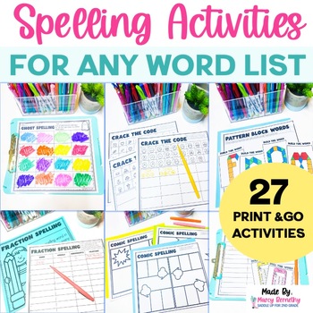 Preview of Spelling Activities & Games  - Spelling Worksheets for Any List