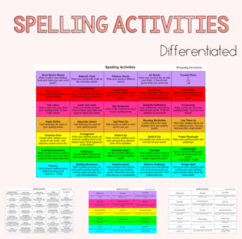 spelling homework matrix