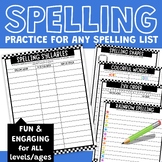 Spelling Activities & Practice for ANY List - Word Work fo