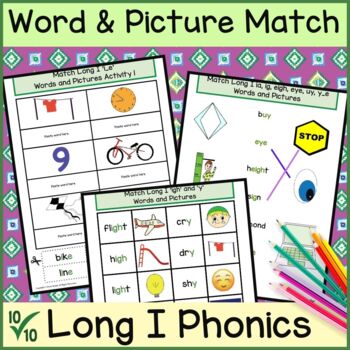 Preview of Spelling Activities - Worksheets, Cut & Paste, Flashcards - Long I Word Families
