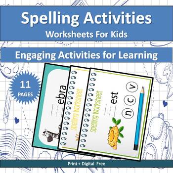 Preview of Spelling Words preschool worksheets | Print + Digital  Free