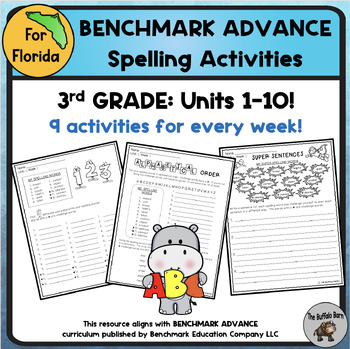 Preview of Benchmark Advance 3rd Grade Spelling Activities - Spelling Practice Worksheets