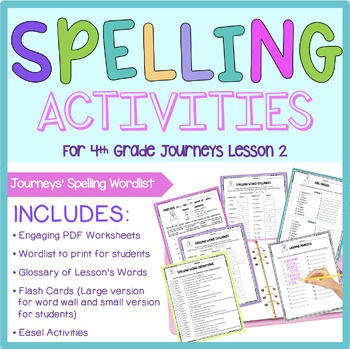 Preview of Spelling Activities Packet MY BROTHER MARTIN (Lesson 2) 4th Grade Journeys 