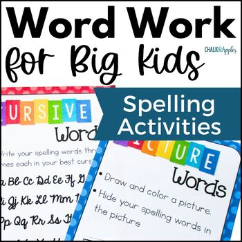 Preview of Spelling Activities for Any List - Word Work for Big Kids Spelling Word Practice