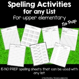 Spelling Activities for Any List for Upper Elementary