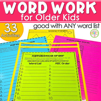 Preview of Spelling Activities for Any List of Words Word Work Spelling Practice Worksheets