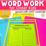Spelling Activities for Any List of Words Word Work Spelli