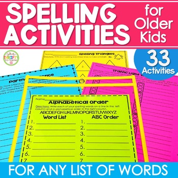 Preview of Spelling Activities for Any List of Words Word Work Spelling Practice Worksheets