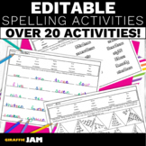 Spelling Activities for Any Word List Editable Spelling Ac