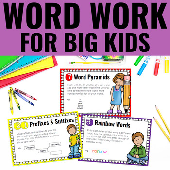 Preview of Spelling Activities for Older Kids - Word Work For Any Word List