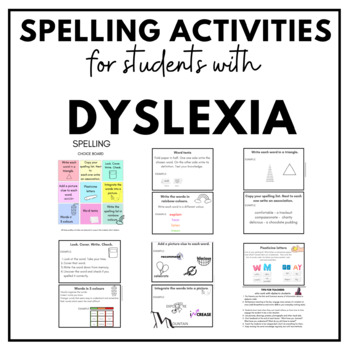 Preview of Spelling Activities for Students with DYSLEXIA (With TIPS FOR TEACHERS)
