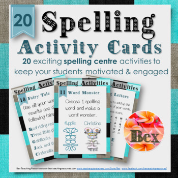 Preview of Spelling Center Activity Cards (20 Pack)