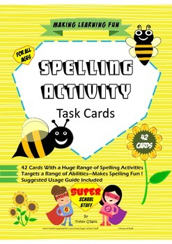 Preview of Spelling Activity Task Cards- 42pc